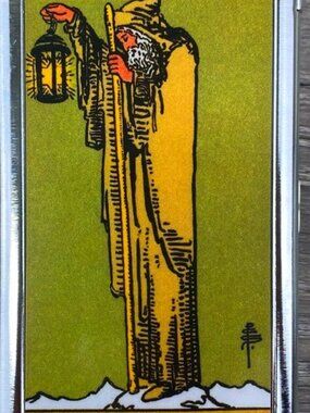 Hermit Tarot Card Cigarette Accessory Case W/Built In Butane Lighter